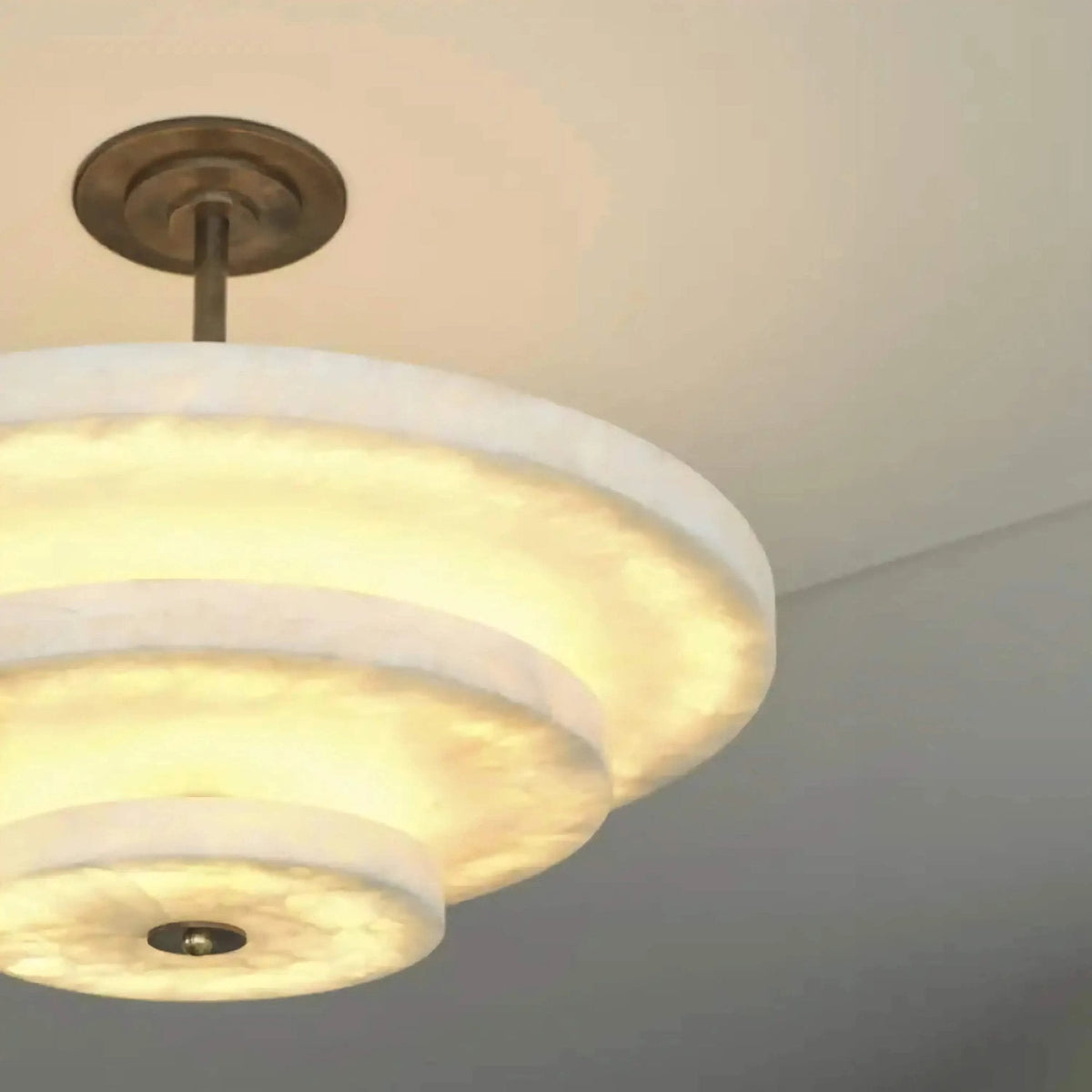 Alabaster Bronze & White LED Chandelier – Elegant 33‑Inch - Blushlighting