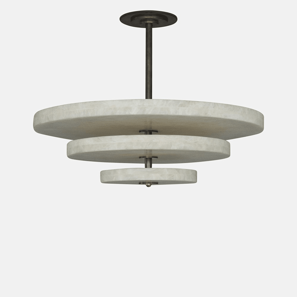 Alabaster Bronze & White LED Chandelier – Elegant 33‑Inch - Blushlighting