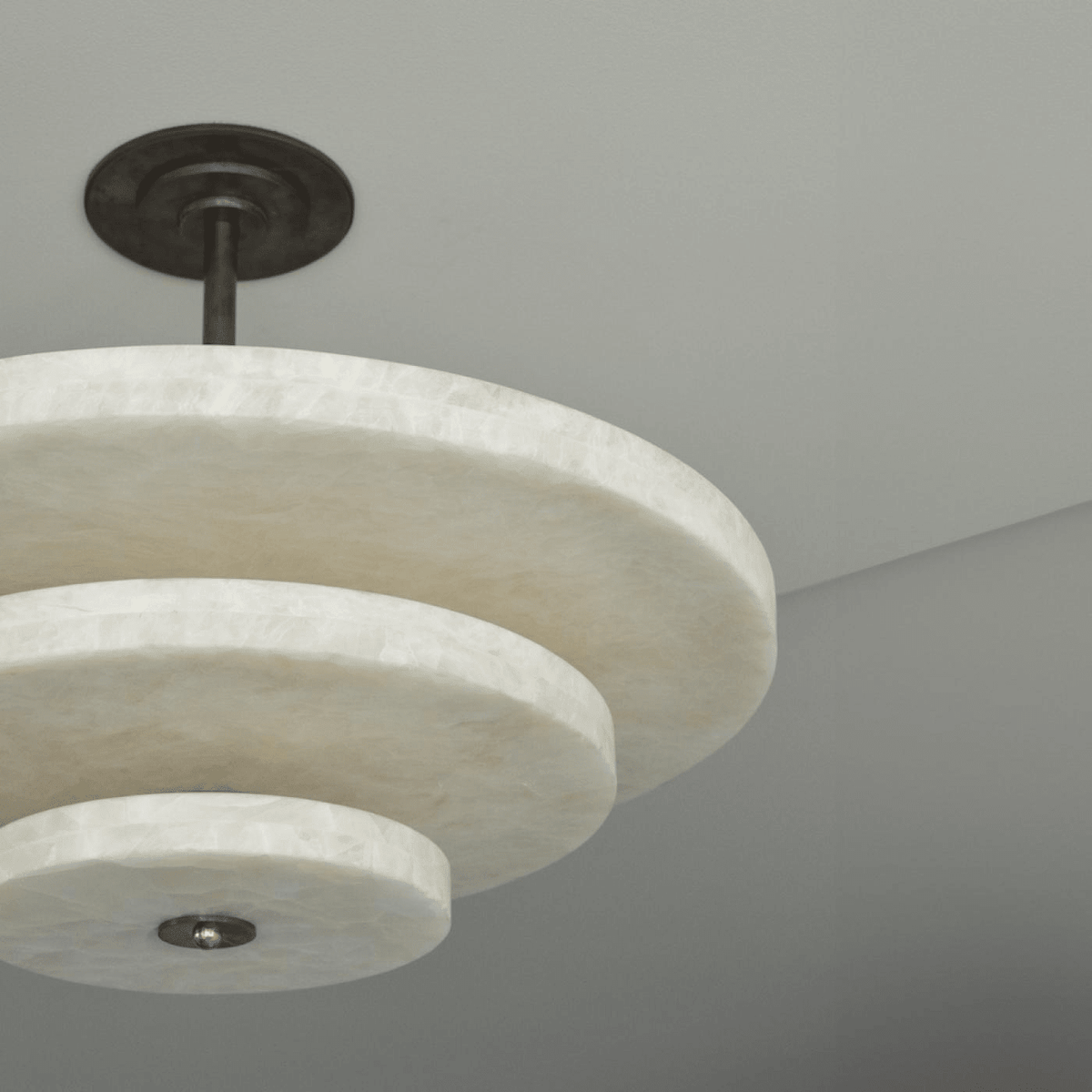 Alabaster Bronze & White LED Chandelier – Elegant 33‑Inch - Blushlighting