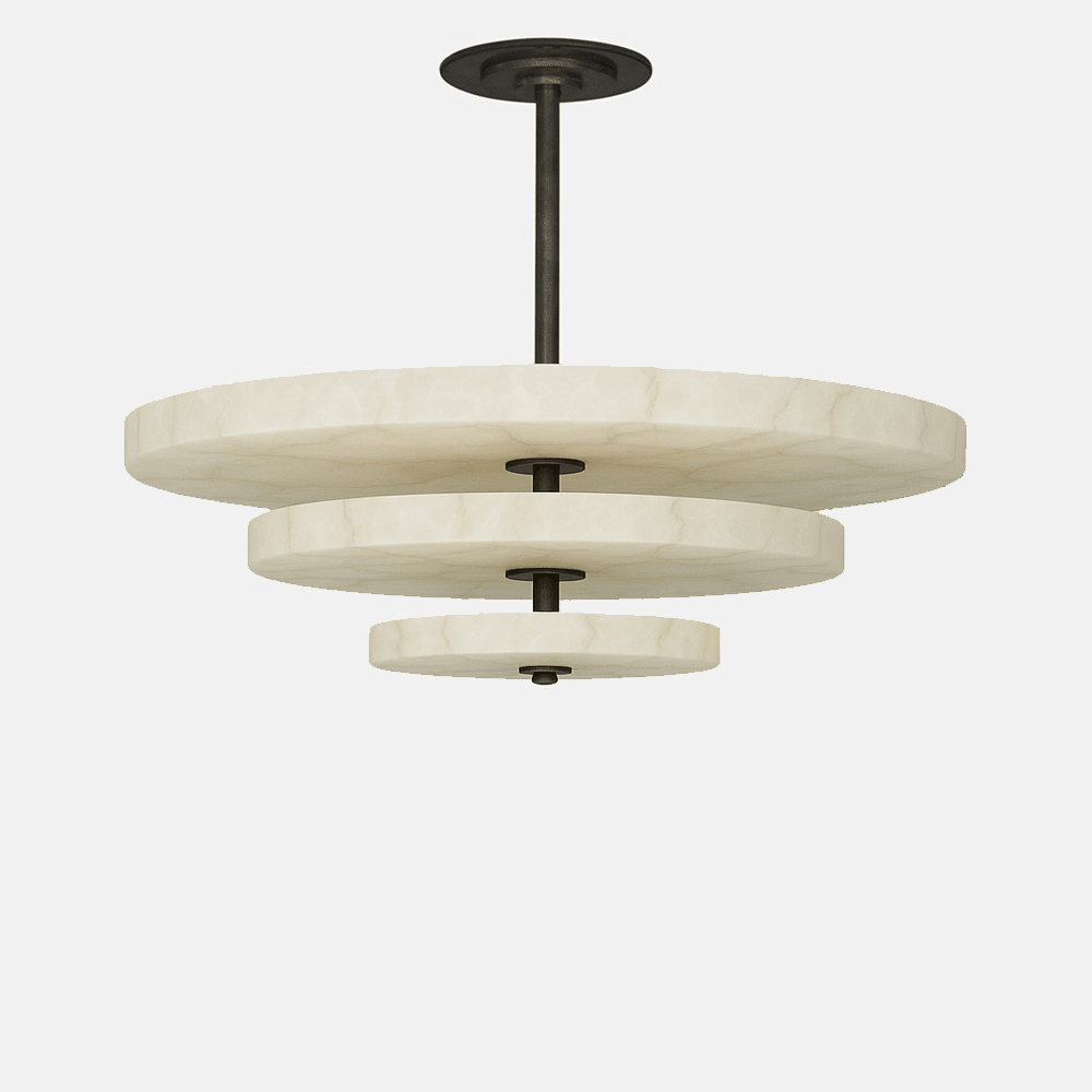 Alabaster Bronze & White LED Chandelier – Elegant 33‑Inch - Blushlighting