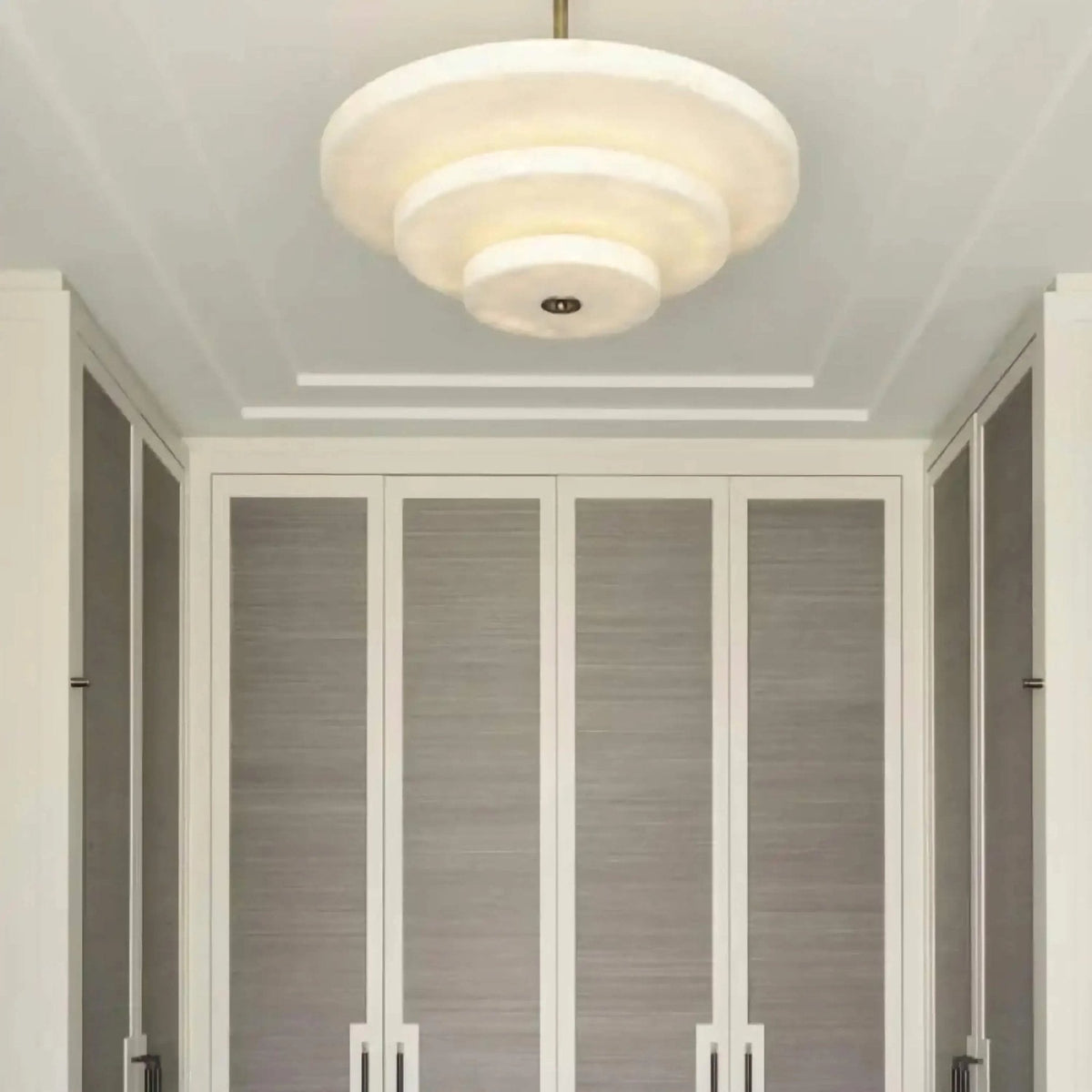 Alabaster Bronze & White LED Chandelier – Elegant 33‑Inch - Blushlighting