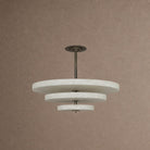 Alabaster Bronze & White LED Chandelier – Elegant 33‑Inch - Blushlighting