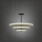 Alabaster Bronze & White LED Chandelier – Elegant 33‑Inch - Blushlighting