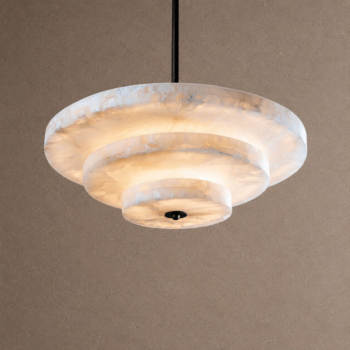 Alabaster Bronze & White LED Chandelier – Elegant 33‑Inch - Blushlighting