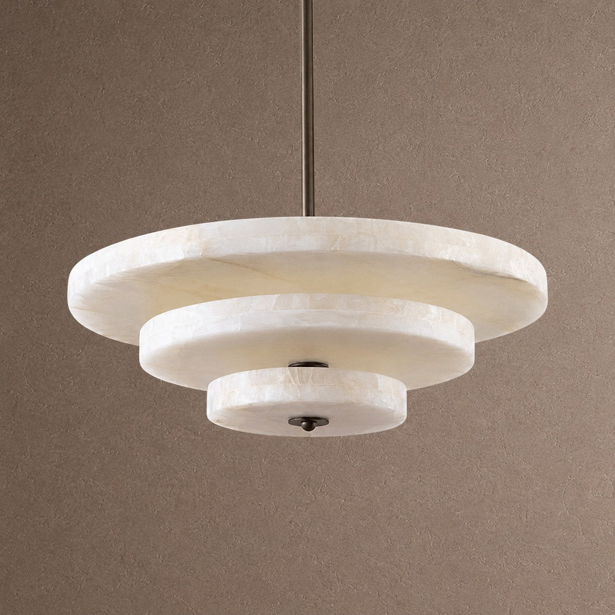 Alabaster Bronze & White LED Chandelier – Elegant 33‑Inch - Blushlighting