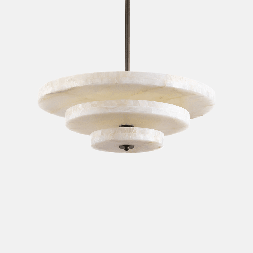 Alabaster Bronze & White LED Chandelier – Elegant 33‑Inch - Blushlighting