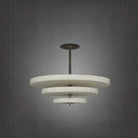 Alabaster Bronze & White LED Chandelier – Elegant 33‑Inch - Blushlighting