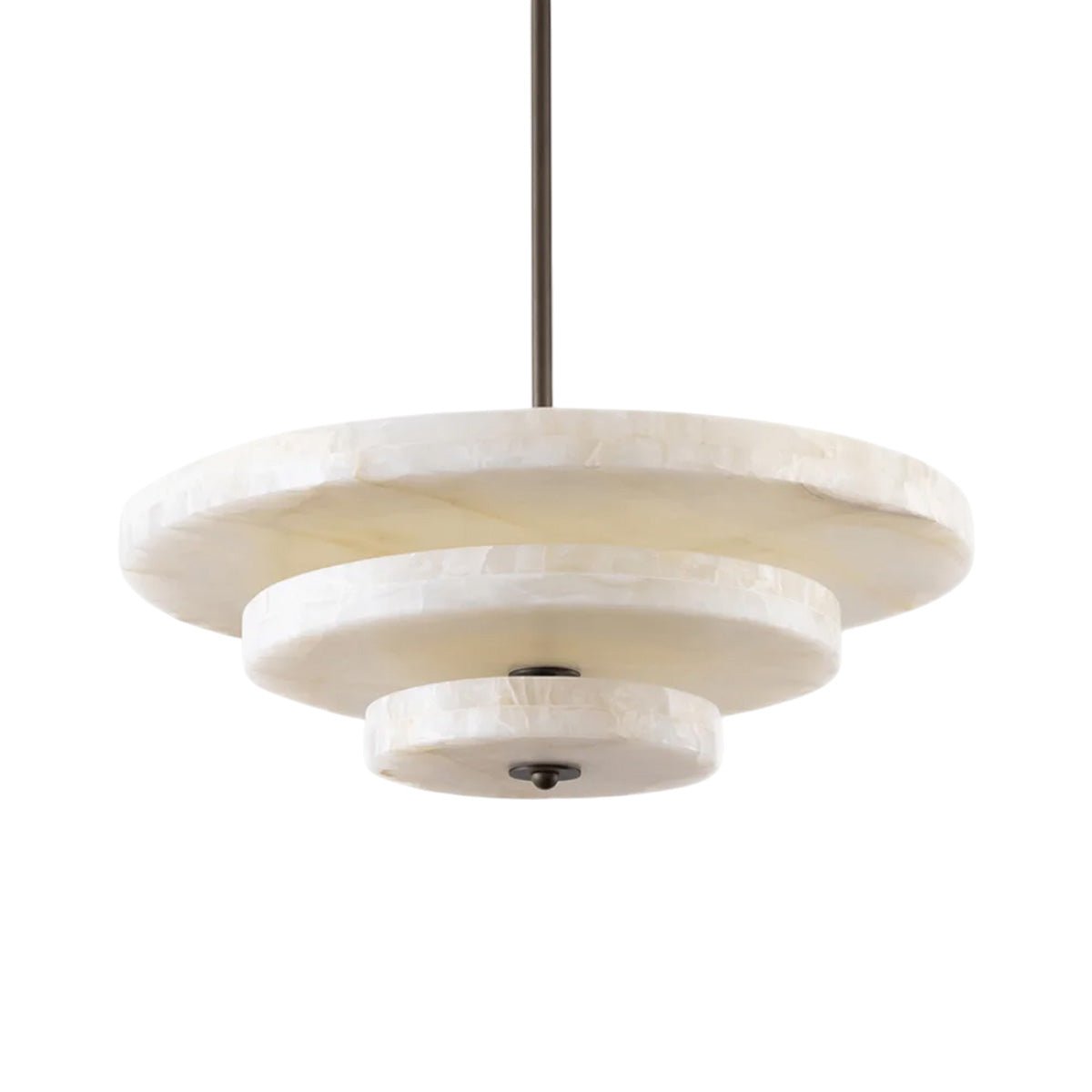 Alabaster Bronze & White LED Chandelier – Elegant 33‑Inch - Blushlighting