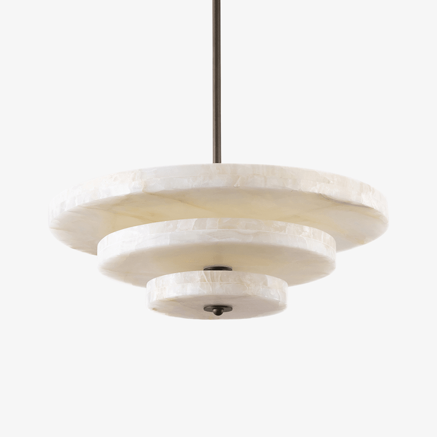 Alabaster Bronze & White LED Chandelier – Elegant 33‑Inch - Blushlighting