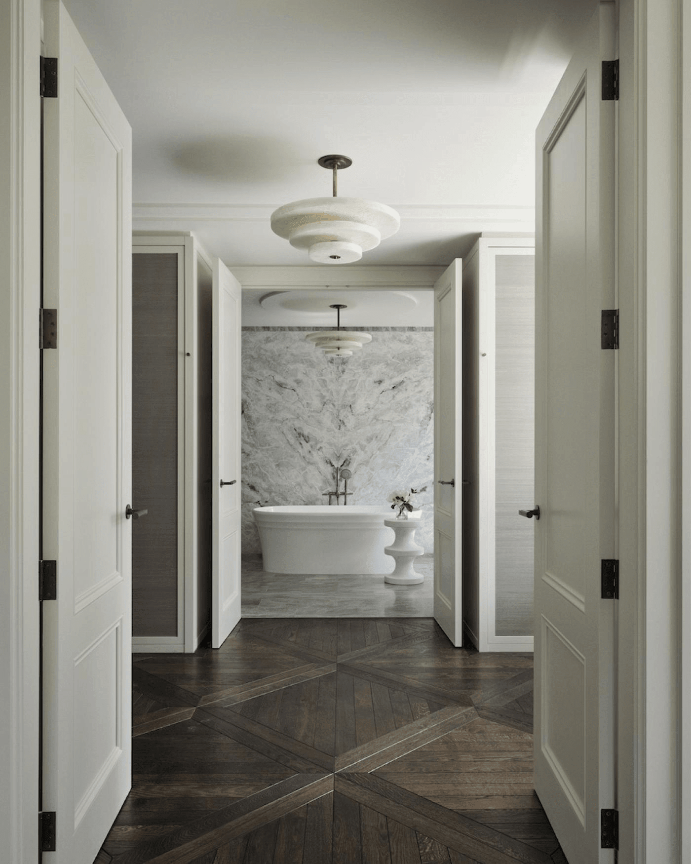 Alabaster Bronze & White LED Chandelier – Elegant 33‑Inch - Blushlighting