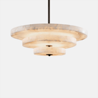 Alabaster Bronze & White LED Chandelier – Elegant 33‑Inch - Blushlighting
