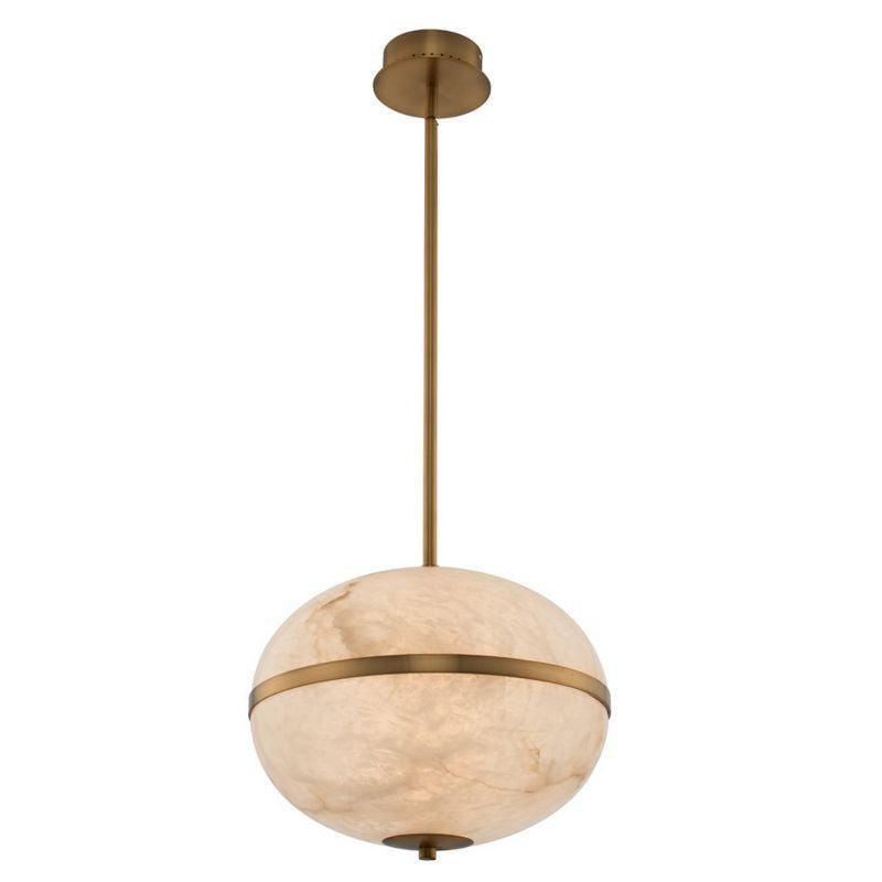 Alabaster Canterbury LED Mini Pendant-Pendant for living room,Pendant for kitchen,Pendant for bathrooms,Pendant for bedrooms,Pendant for foyer,Pendant for stairways,Pendant for dining room-16"H-Blushlighting