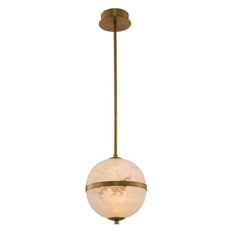 Alabaster Canterbury LED Mini Pendant-Pendant for living room,Pendant for kitchen,Pendant for bathrooms,Pendant for bedrooms,Pendant for foyer,Pendant for stairways,Pendant for dining room-10"H-Blushlighting