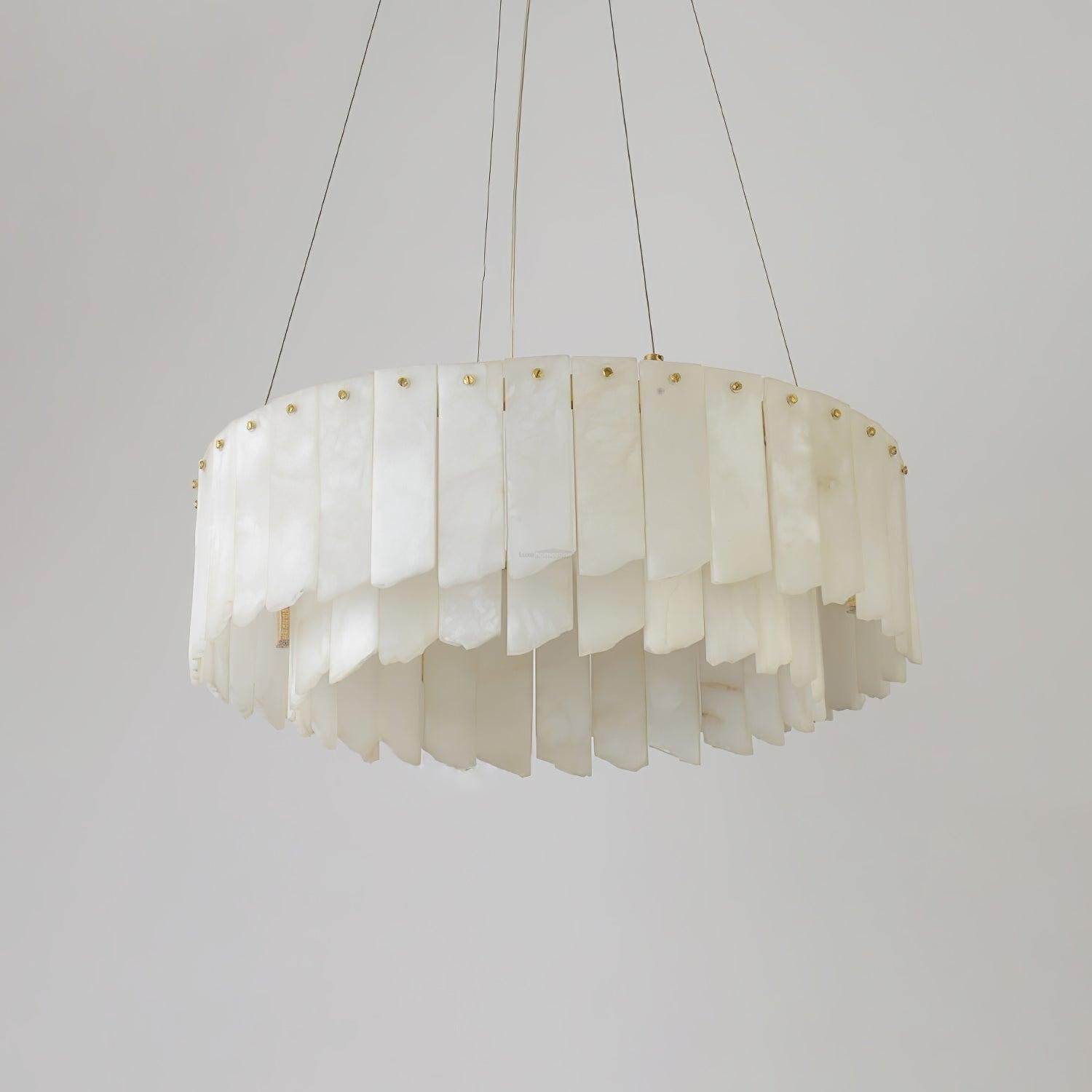 Alabaster Cascade Tiered Chandelier 27.6 - 27.6" x H 21.7" / Dia 57cm x H 150cmBrass & WhiteBlushlighting
