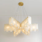 Alabaster Cascade Tiered Chandelier 27.6-27.6" x H 21.7" / Dia 95cm x H 150cm-Brass & White-Blushlighting