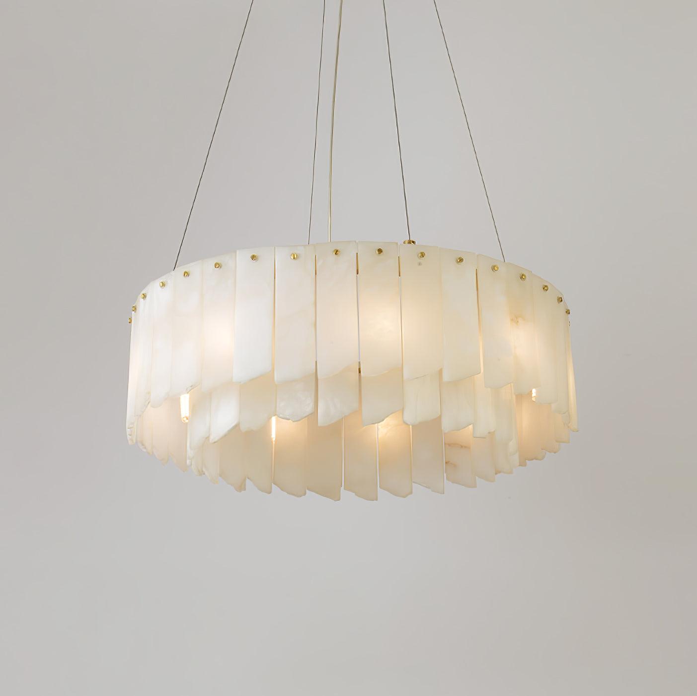 Alabaster Cascade Tiered Chandelier - ∅ 22.4″ x H 59″ / Dia 57cm x H 150cmBrass & WhiteBlushlighting