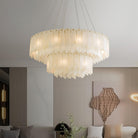 Alabaster Cascade Tiered Chandelier - ∅ 22.4″ x H 59″ / Dia 57cm x H 150cmBrass & WhiteBlushlighting