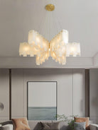 Alabaster Cascade Tiered Chandelier - ∅ 37.4″ x H 59″ / Dia 95cm x H 150cmBrass & WhiteBlushlighting