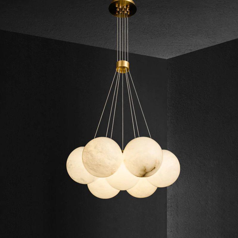Alabaster Ceiling Pendant - 7 HEADS D 40CM X H 200CM / ∅ 15.7″ X H 78.7″Blushlighting