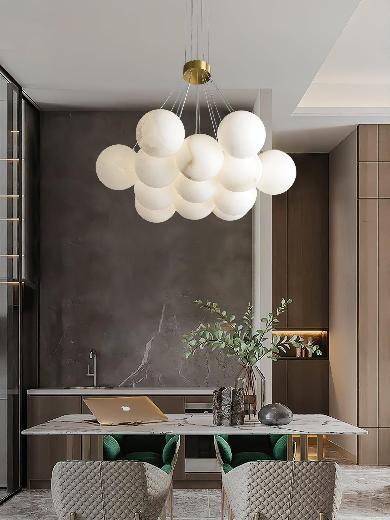 Alabaster Ceiling Pendant - 7 HEADS D 40CM X H 200CM / ∅ 15.7″ X H 78.7″Blushlighting