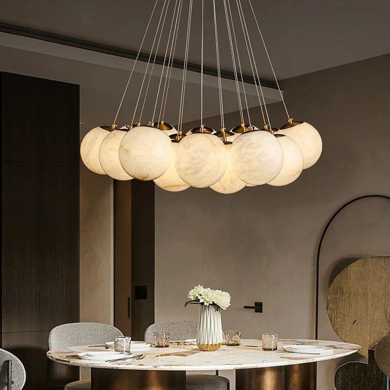 Alabaster Ceiling Pendant - 7 HEADS D 40CM X H 200CM / ∅ 15.7″ X H 78.7″Blushlighting