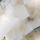 Alabaster Chandelier – Elegant Brass & White Alabaster Light Fixture - ∅ 23.6″ x H 26.7″Brass & White AlabasterBlushlighting