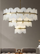 Alabaster Cloudscape Chandelier with 1/2 layer - 2 layers Long L 39.4" x W 13.8" x H 14.2" / L 100cm x W 35cm x H 36cmBlushlighting