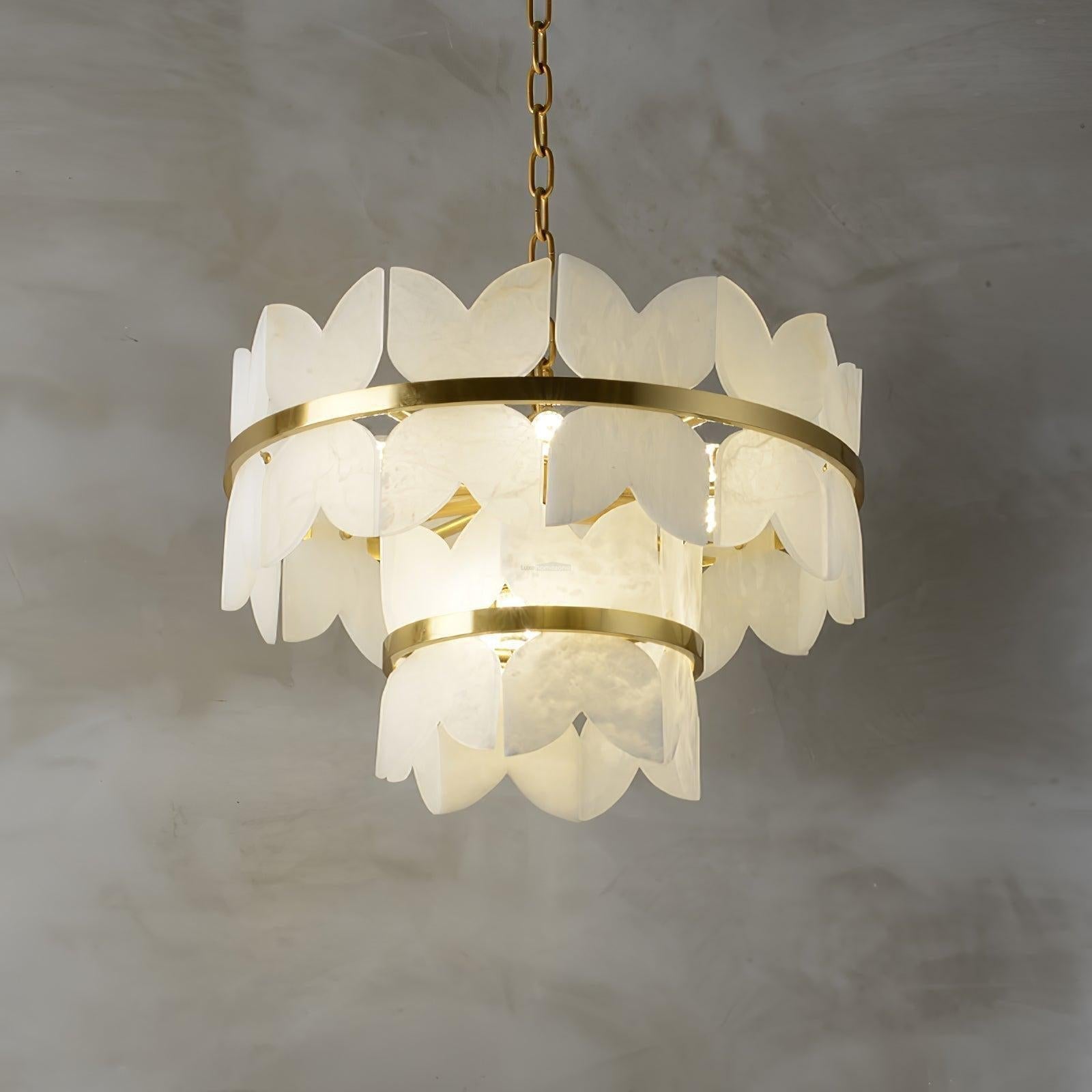Alabaster Cloudscape Chandelier with 1/2 layer - 2 layers Long L 39.4" x W 13.8" x H 14.2" / L 100cm x W 35cm x H 36cmBlushlighting
