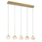 Alabaster Codri Linear LED Chandelier - Antique Brass14 LightBlushlighting