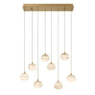 Alabaster Codri Linear LED Chandelier - Antique Brass8 LightBlushlighting