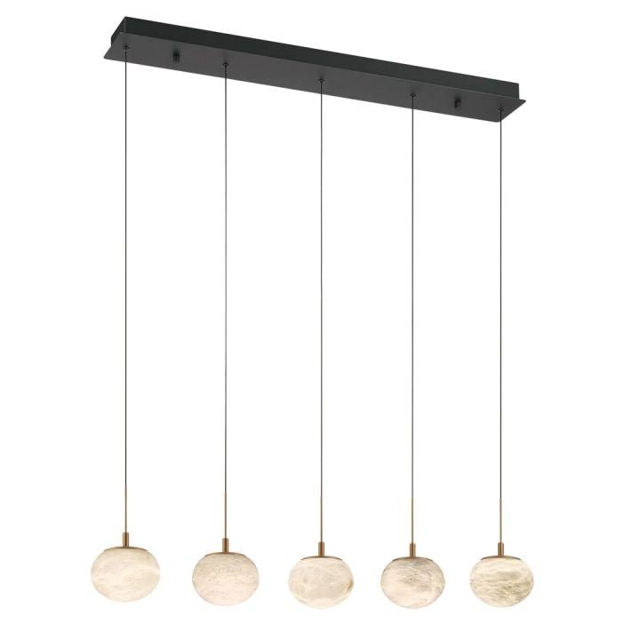 Alabaster Codri Linear LED Chandelier - Matte Black5 LightBlushlighting