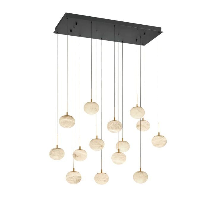 Alabaster Codri Linear LED Chandelier - Matte Black14 LightBlushlighting