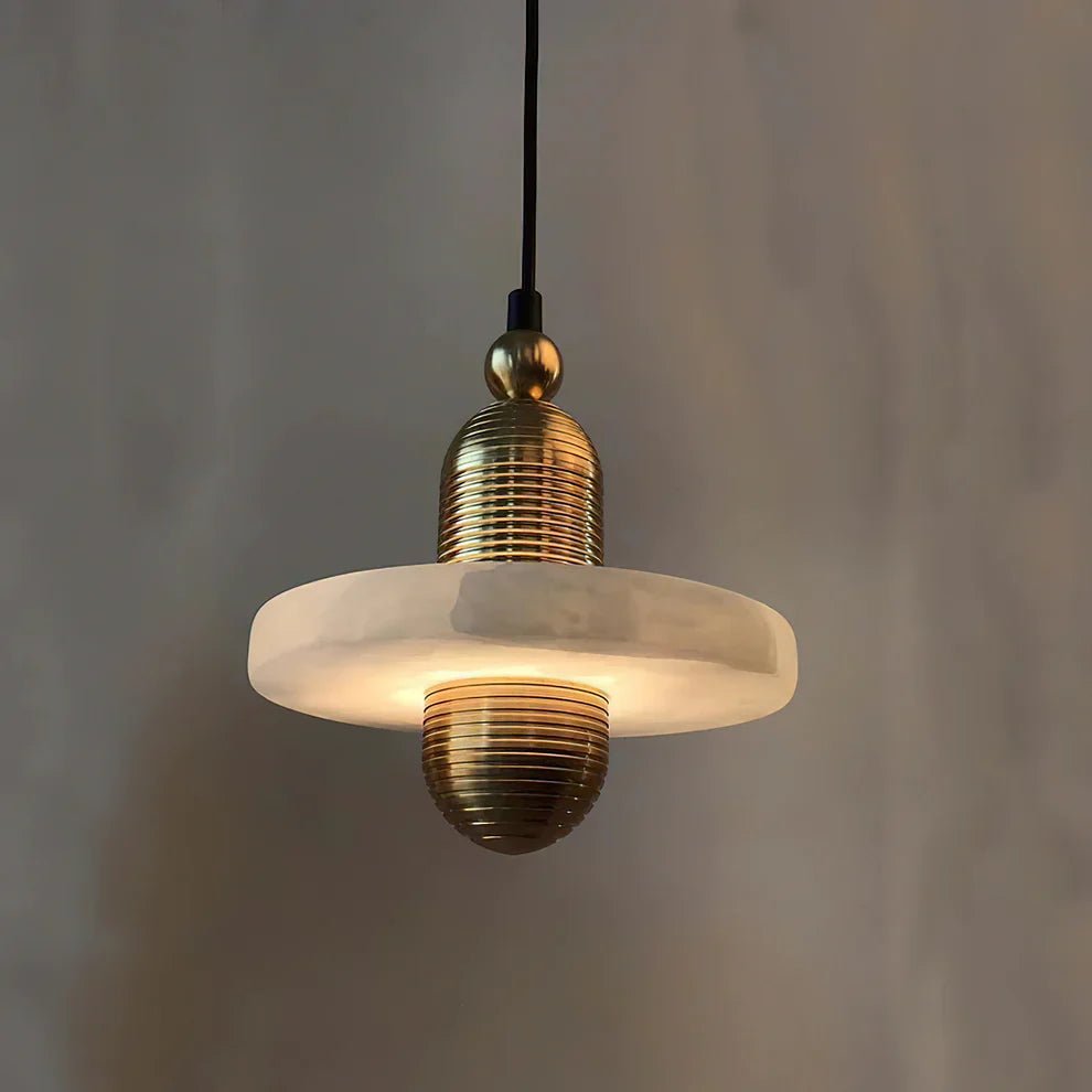 Alabaster Comet Pendant Lamp - D 28cm x H 31.5cm / ∅ 11″ x H 12.4″BlackWarm LightBlushlighting