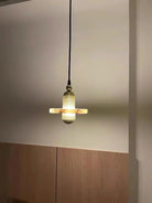 Alabaster Comet Pendant Lamp - D 28cm x H 31.5cm / ∅ 11″ x H 12.4″BlackWarm LightBlushlighting