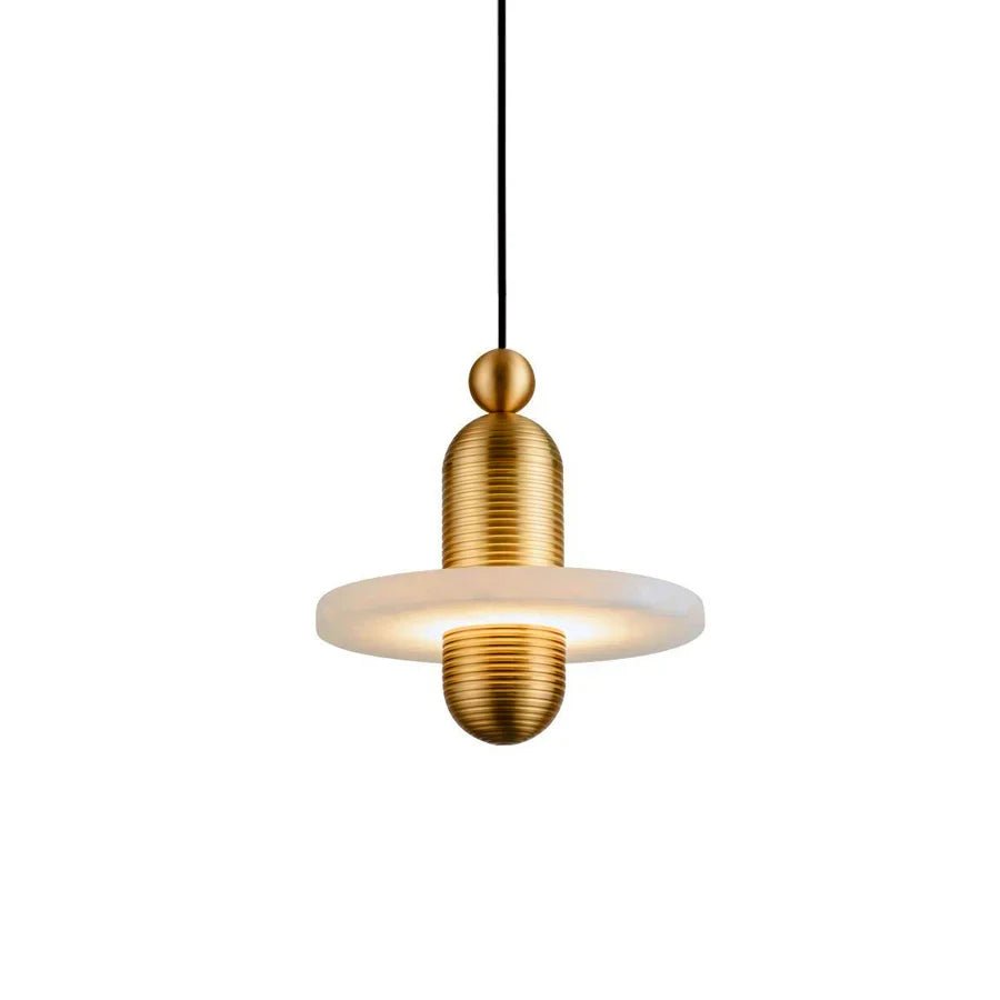 Alabaster Comet Pendant Lamp - D 28cm x H 31.5cm / ∅ 11″ x H 12.4″GoldWarm LightBlushlighting