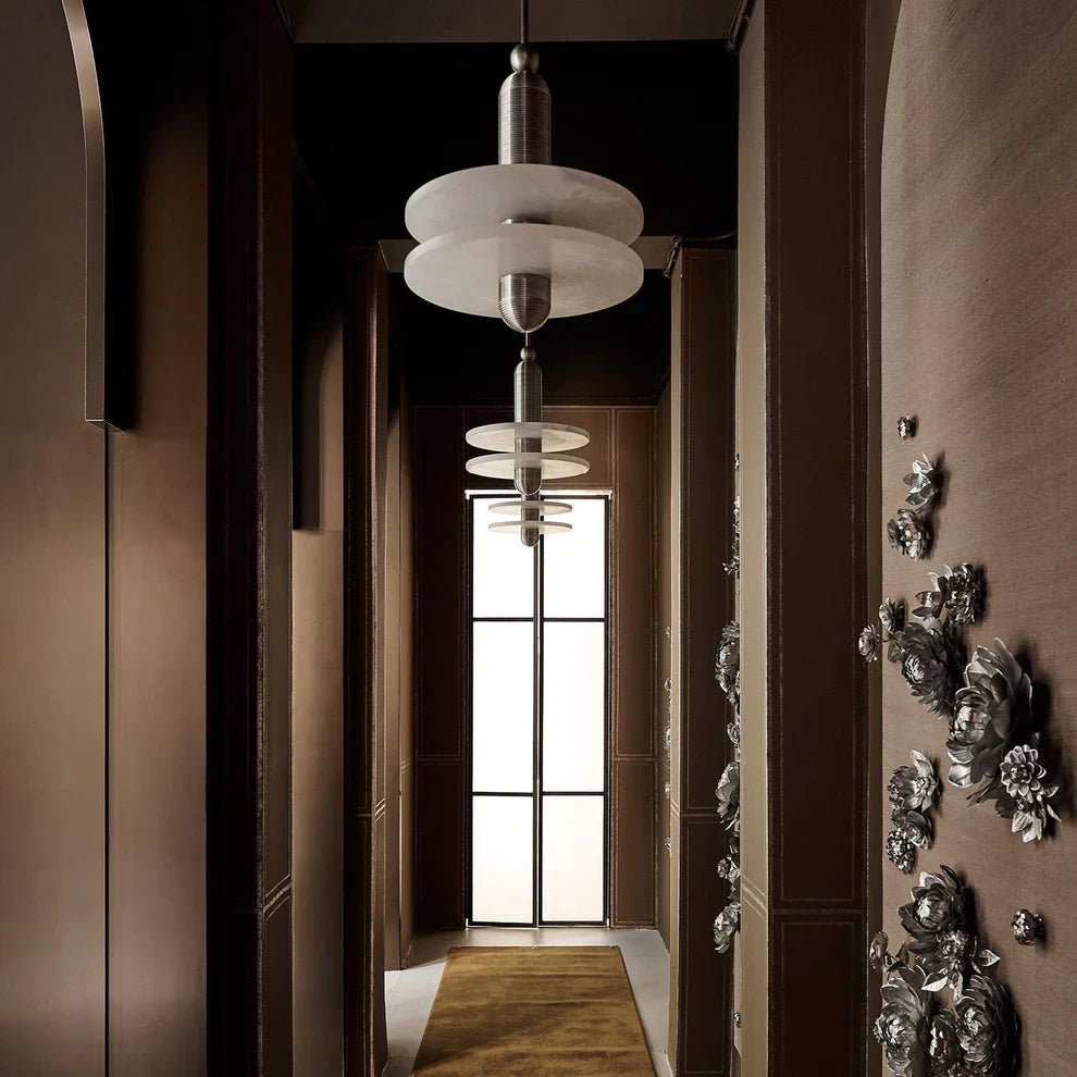 Alabaster Comet Pendant Lamp - D 40cm x H 45cm / ∅ 15.7″ x H 17.7″BlackWarm LightBlushlighting