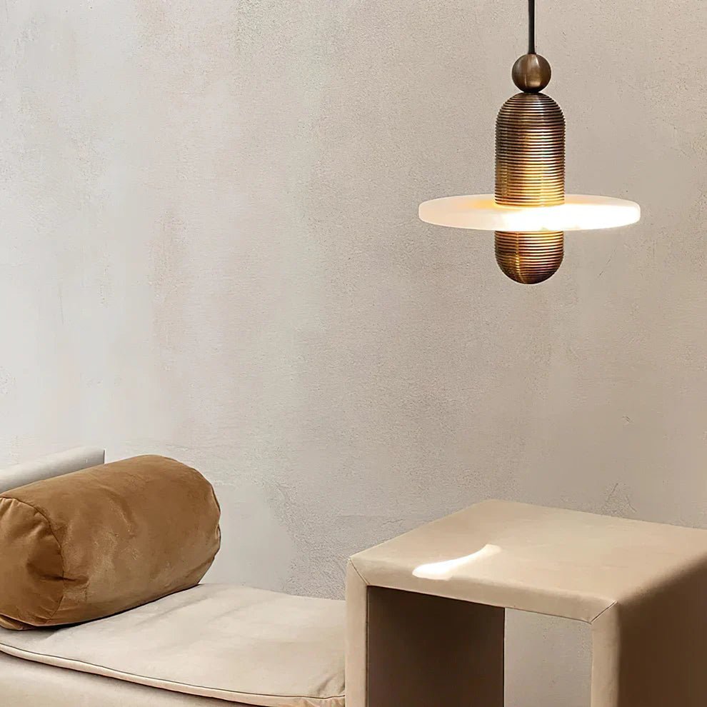 Alabaster Comet Pendant Lamp - D 40cm x H 45cm / ∅ 15.7″ x H 17.7″BlackWarm LightBlushlighting