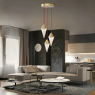 Alabaster Cone Pendant Light-Pendant for living room,Pendant for kitchen,Pendant for bathrooms,Pendant for bedrooms,Pendant for foyer,Pendant for stairways,Pendant for dining room-Blushlighting-9 lights-Brass-Blushlighting