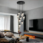 Alabaster Cone Pendant Light-Pendant for living room,Pendant for kitchen,Pendant for bathrooms,Pendant for bedrooms,Pendant for foyer,Pendant for stairways,Pendant for dining room-Blushlighting-3 lights-Black-Blushlighting