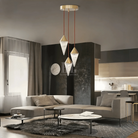 Alabaster Cone Pendant Light - 9 lightsBrassBlushlighting