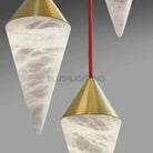 Alabaster Cone Pendant Light - 9 lightsBrassBlushlighting