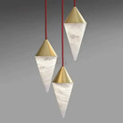 Alabaster Cone Pendant Light - 9 lightsBrassBlushlighting