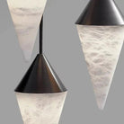 Alabaster Cone Pendant Light - 9 lightsBrassBlushlighting