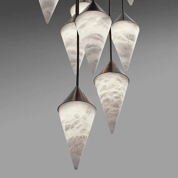 Alabaster Cone Pendant Light - 3 lightsBlackBlushlighting