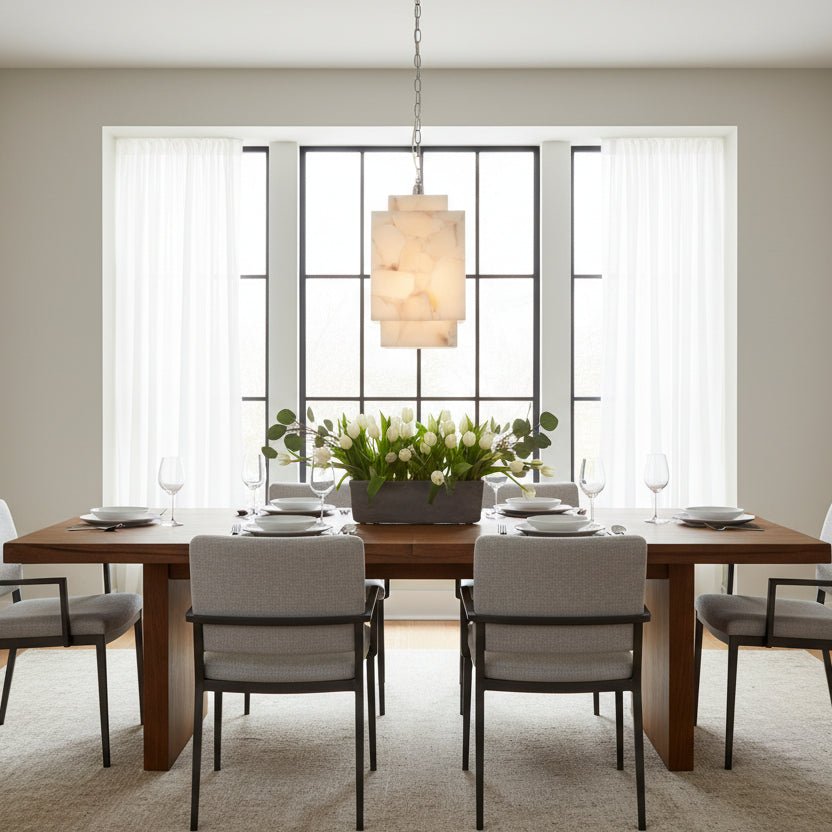 Alabaster Cube Pendant Light - Blushlighting