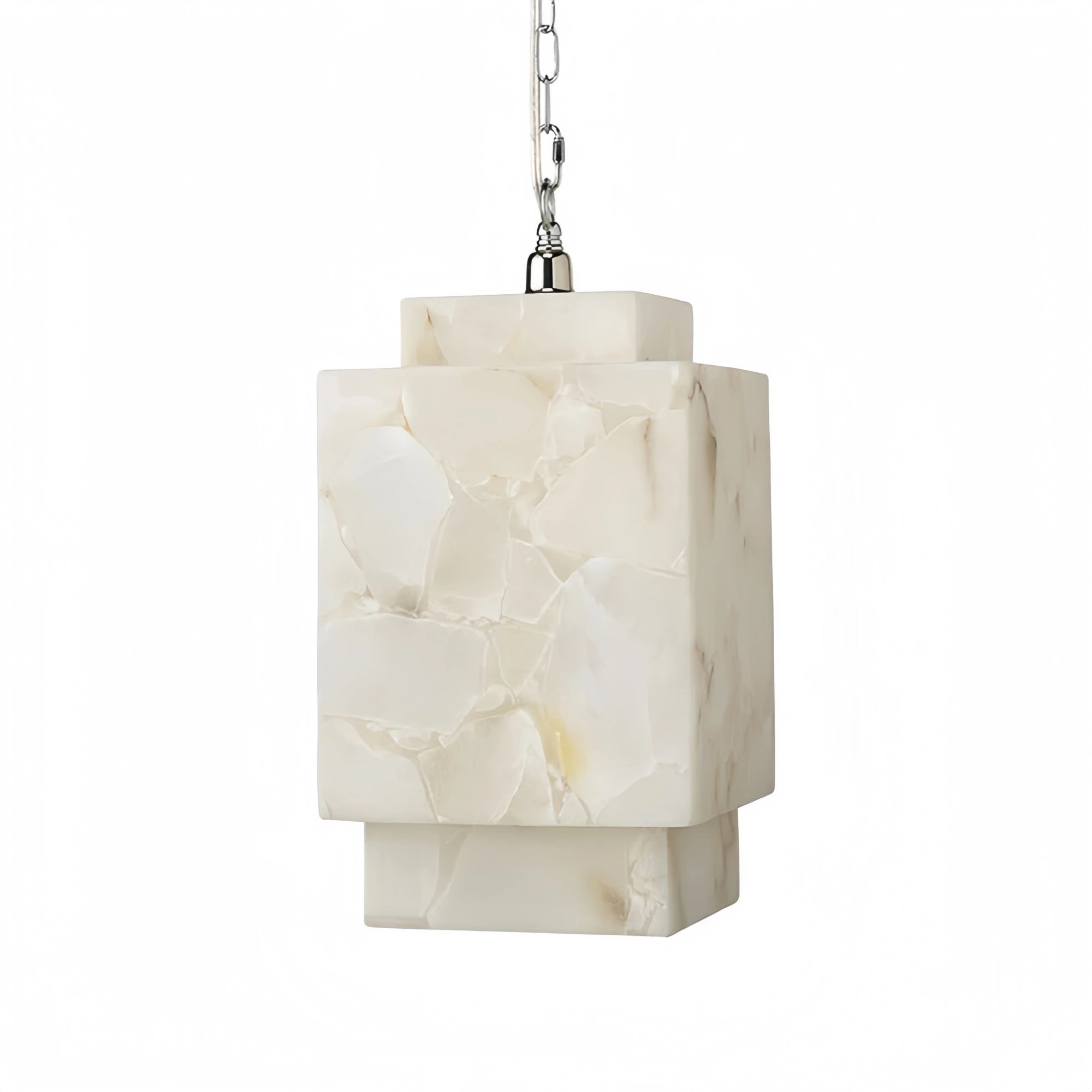 Alabaster Cube Pendant Light-Blushlighting-Blushlighting