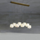 Alabaster Cubic Linear Chandelier - 10 Lights: 47.2" LBlushlighting