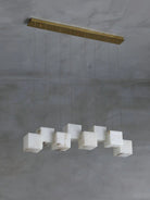 Alabaster Cubic Linear Chandelier - 10 Lights: 47.2" LBlushlighting