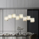 Alabaster Cubic Linear Chandelier - 6 Lights: 28.3" LBlushlighting