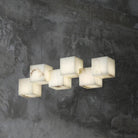 Alabaster Cubic Linear Chandelier - 6 Lights: 28.3" LBlushlighting